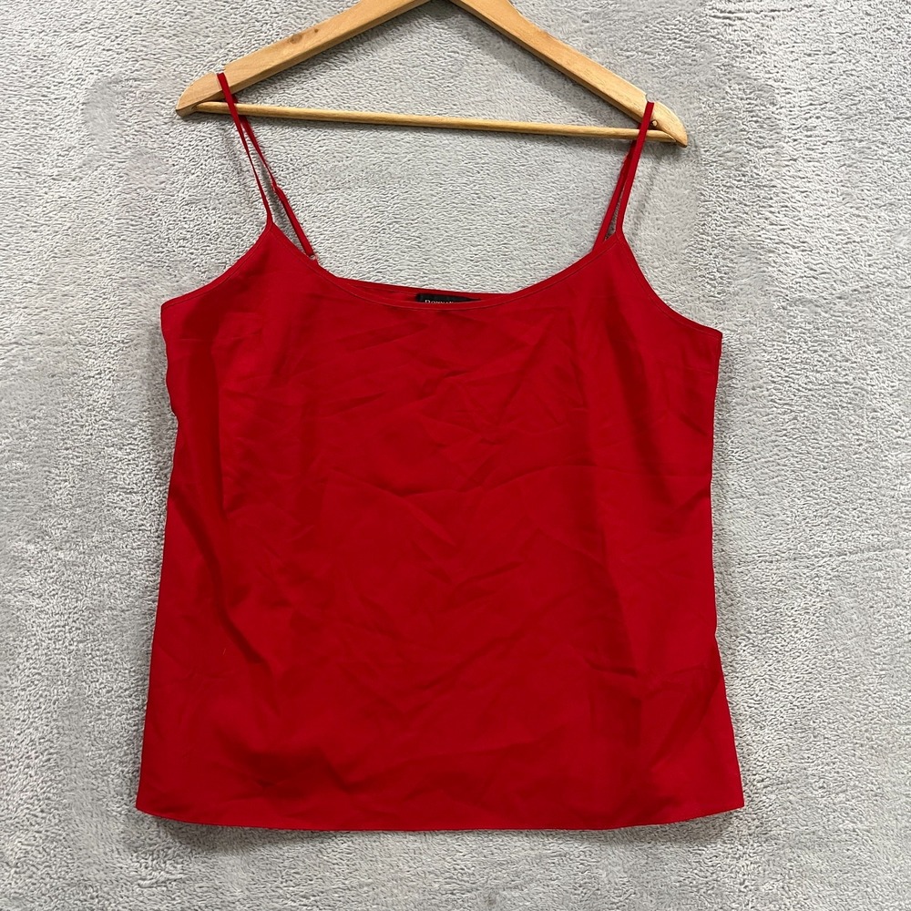Donna Karan New York Camisole Top Womens Large Red Adjustable Spaghetti Straps
